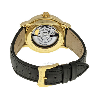 ساعة رايموند ويل مايسترو للرجال بمينا أزرق وجلد أسود