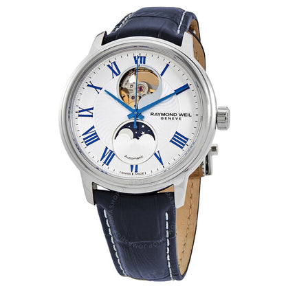 Raymond Weil, Maestro Moon Phase Automatic Silver Dial Men's Watch