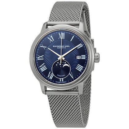 Raymond Weil, Maestro Moonphase Blue Dial Automatic Men's Mesh Watch