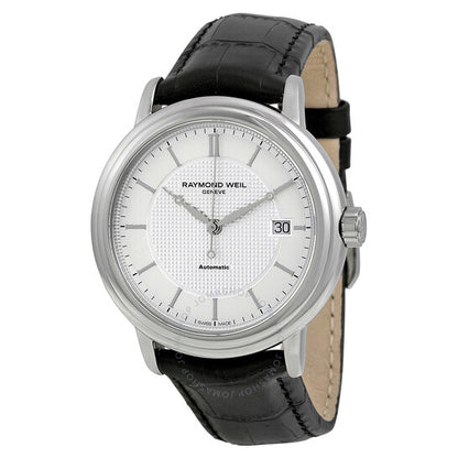 Raymond Weil, Maestro Automatic Silver Dial Black Leather Men's Watch