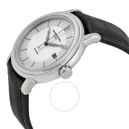 Raymond Weil, Maestro Automatic Silver Dial Black Leather Men's Watch