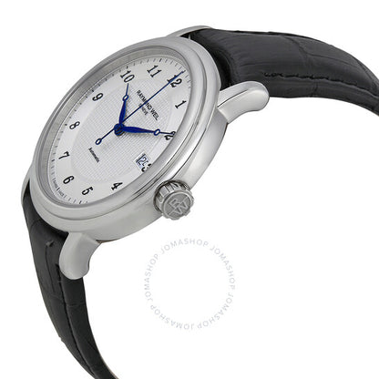 Raymond Weil, Maestro White Dial Black Leather Men's Watch