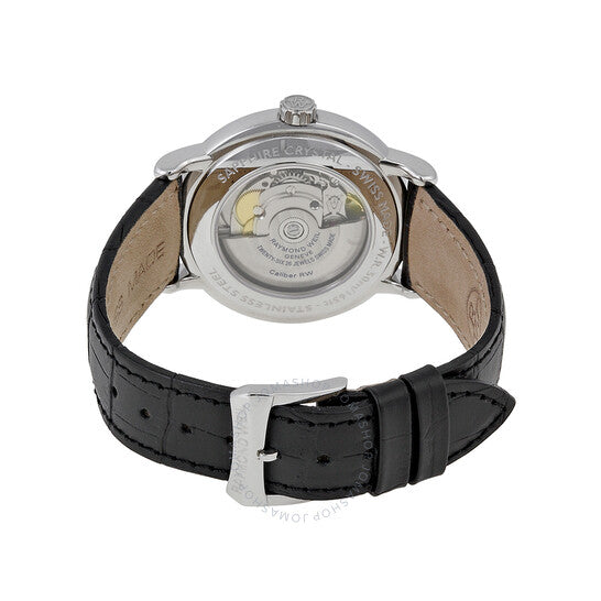 Raymond Weil, Maestro White Dial Black Leather Men's Watch