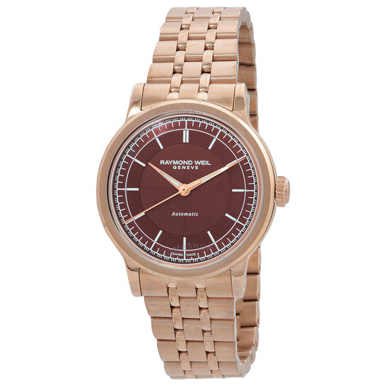 ساعة ريموند ويل ميليسيم أوتوماتيكية بمينا بورجوندي للسيدات