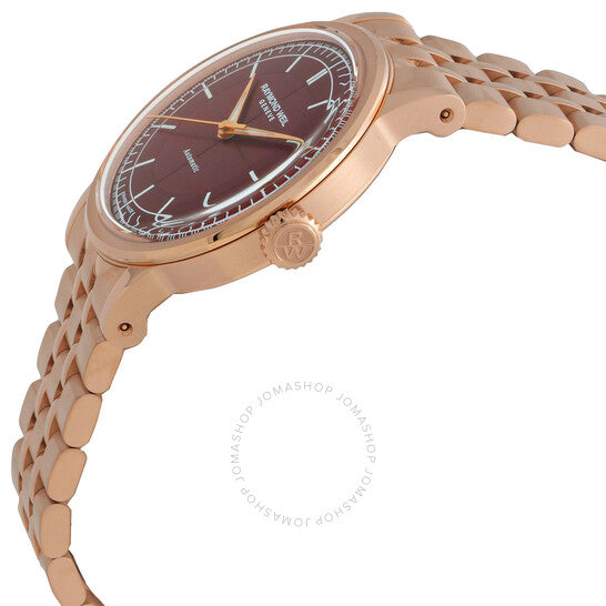 ساعة ريموند ويل ميليسيم أوتوماتيكية بمينا بورجوندي للسيدات