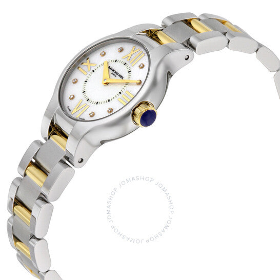 ساعة ريموند ويل، نويميا، مرصعة بالألماس وعرق اللؤلؤ للسيدات