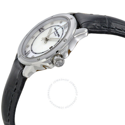 Raymond Weil, Tango White Dial Black Leather Ladies Watch