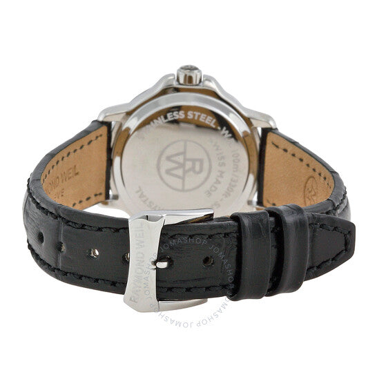 Raymond Weil, Tango White Dial Black Leather Ladies Watch