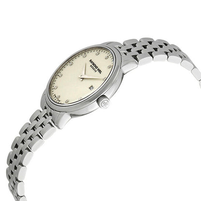 ساعة ريموند ويل توكاتا النسائية بمينا عاجي مرصع بالألماس