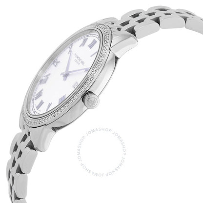 ساعة ريموند ويل توكاتا كوارتز نسائية بمينا فضية مرصعة بالألماس