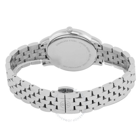 ساعة ريموند ويل توكاتا كوارتز نسائية بمينا فضية مرصعة بالألماس