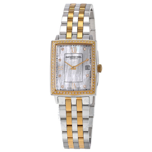 ساعة ريموند ويل توكاتا كوارتز نسائية بمينا من عرق اللؤلؤ الأبيض والماس