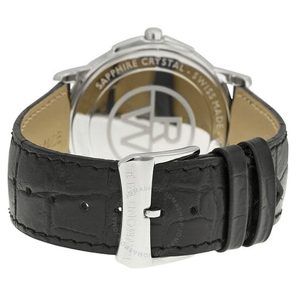 Raymond Weil, Tradition Black Dial Black Leather Men's Watch