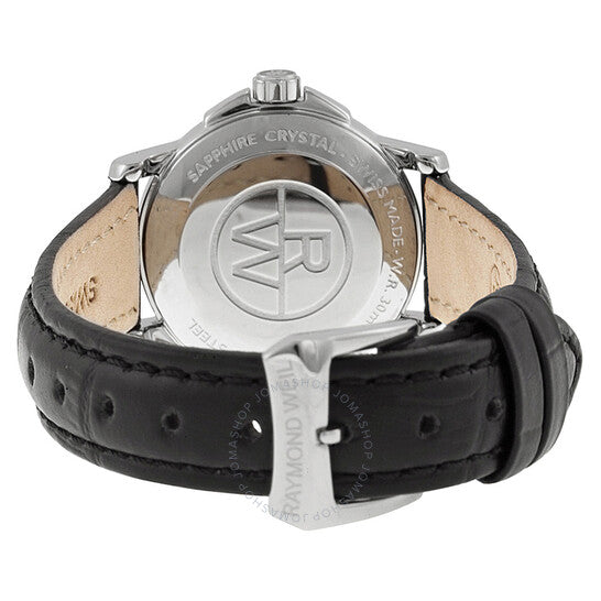 ساعة ريموند ويل تراديشن، مينا بيضاء، جلد أسود، نسائية