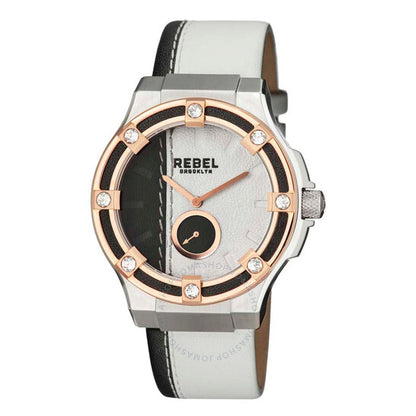 ساعة ريبيل فلاتبوش للسيدات بمينا باللونين الأبيض والأسود