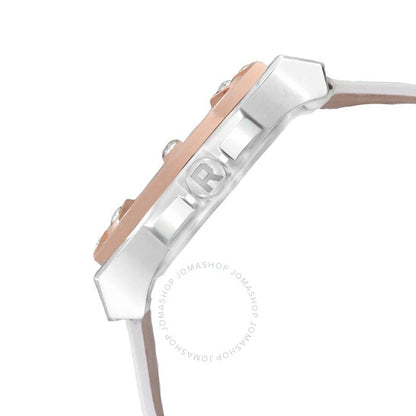 ساعة ريبيل فلاتبوش للسيدات بمينا باللونين الأبيض والأسود