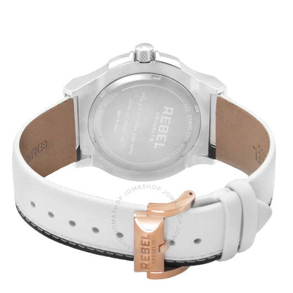 ساعة ريبيل فلاتبوش للسيدات بمينا باللونين الأبيض والأسود