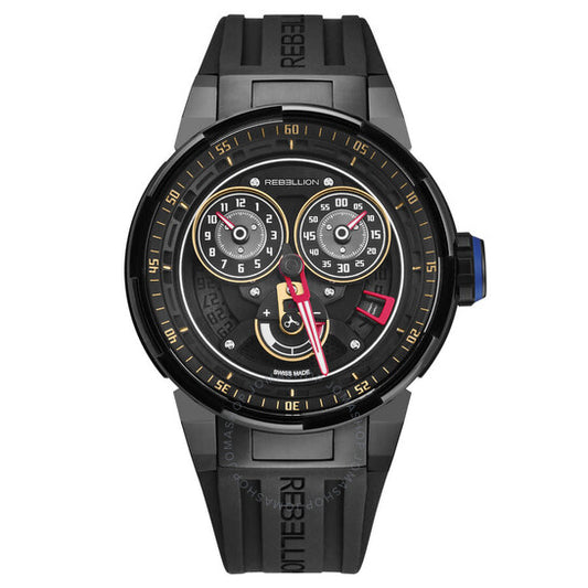 ساعة Rebellion, Predator 2.0 كرونوغراف أوتوماتيكية للرجال بمينا أسود