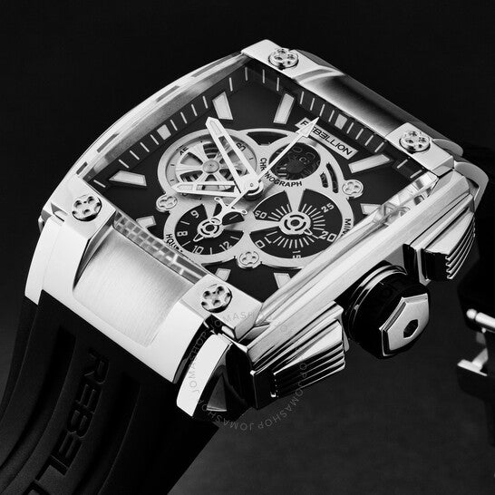 ساعة ريبيليون، Re1 كرونوغراف أوتوماتيكية للرجال بمينا أسود