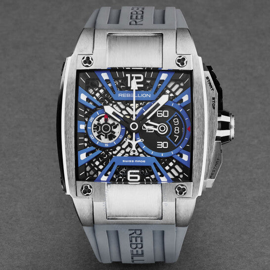 ساعة ريبيليون ري-فولت أوتوماتيكية للرجال بمينا أسود