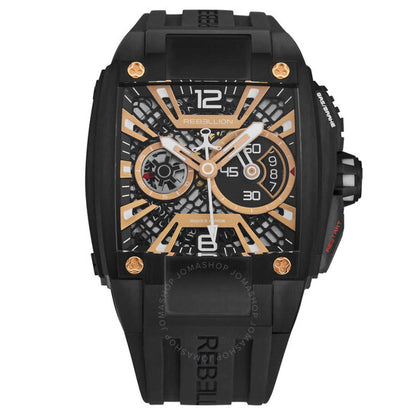 Rebellion, Re-Volt Chronograph Automatic Black Dial Men's Watch