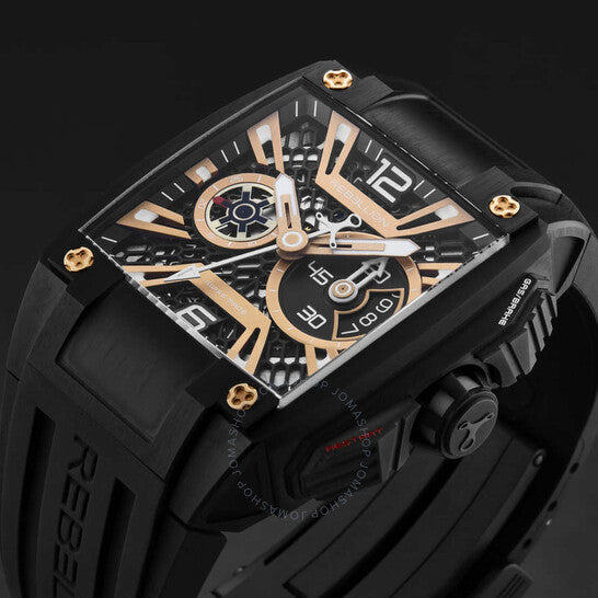 Rebellion, Re-Volt Chronograph Automatic Black Dial Men's Watch