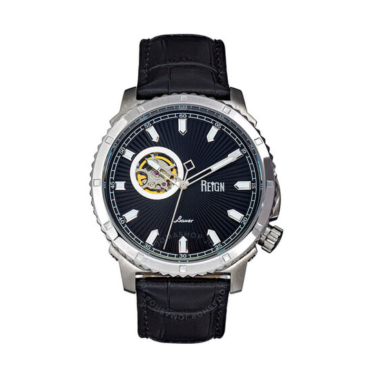 ساعة Reign, Bauer أوتوماتيكية للرجال بمينا أسود