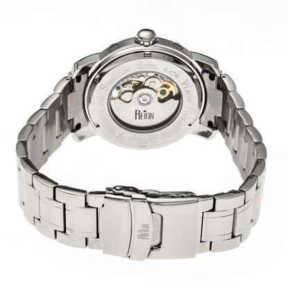 Kahn Black Skeleton Roman Numeral Silver-tone Bracelet Men's Watch