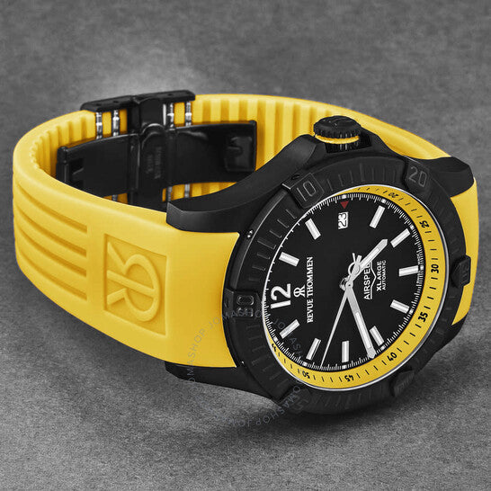 ساعة Revue Thommen Air speed أوتوماتيكية للرجال بمينا أسود