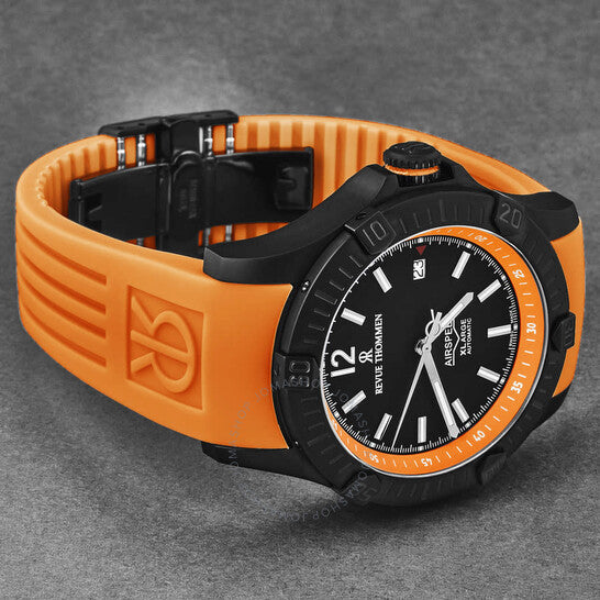 ساعة Revue Thommen Air speed أوتوماتيكية للرجال بمينا أسود