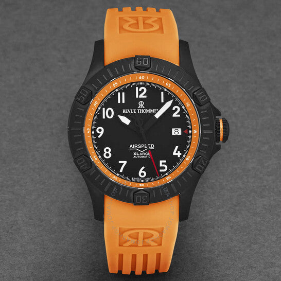 ساعة Revue Thommen Air speed أوتوماتيكية للرجال بمينا أسود