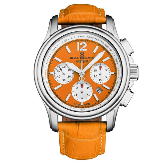 Revue Thommen, Air Speed Chronograph Automatic Orange Dial Men's Watch