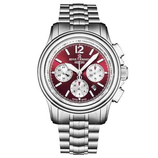 Revue Thommen, Air Speed Chronograph Automatic Red Dial Men's Watch