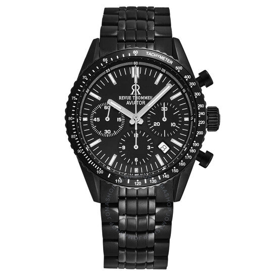 Revue Thommen, Aviator Chronograph Automatic Black Dial Men's Watch