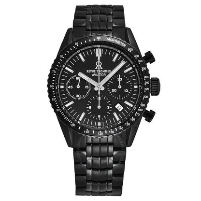 Revue Thommen, Aviator Chronograph Automatic Black Dial Men's Watch