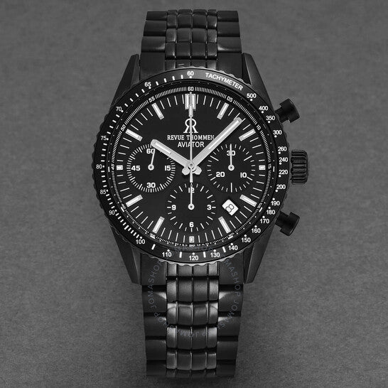 Revue Thommen, Aviator Chronograph Automatic Black Dial Men's Watch