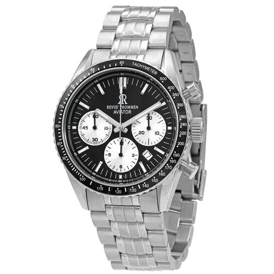 Revue Thommen, Aviator Chronograph Automatic Black Dial Men's Watch