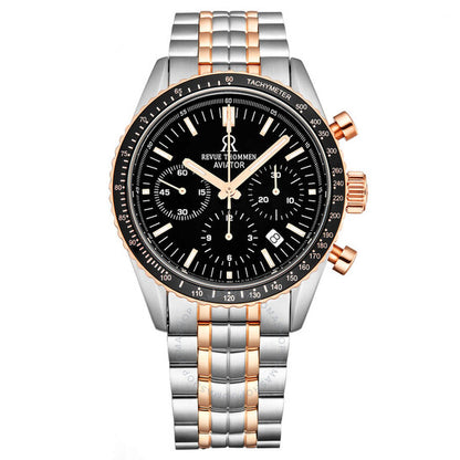 Revue Thommen, Aviator Chronograph Automatic Black Dial Men's Watch
