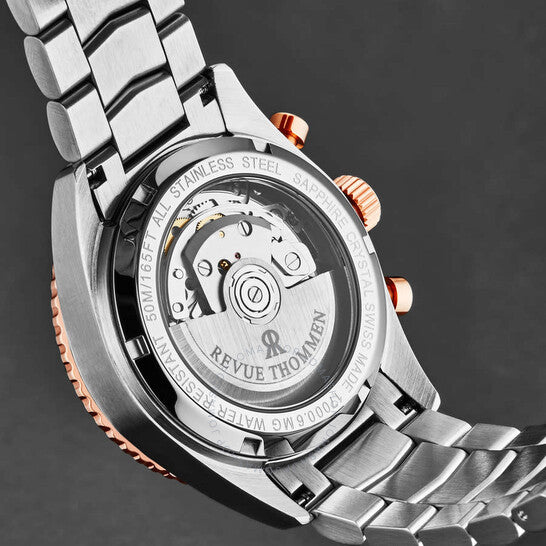 Revue Thommen, Aviator Chronograph Automatic Black Dial Men's Watch