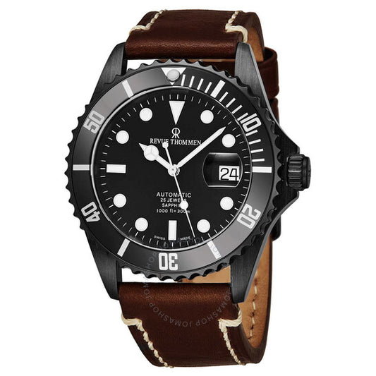 ساعة Revue Thommen Diver XL أوتوماتيكية للرجال بمينا أسود