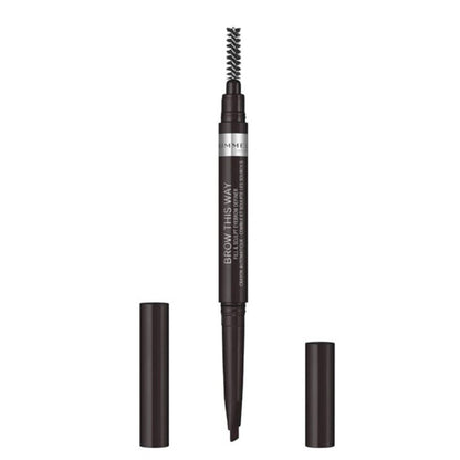 Rimmel London, Ladies Brow This Way Filler & Fixer Eyebrow Definer 0.0088 oz No. 004 Soft Black Makeup