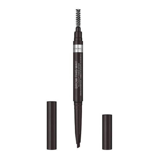 Rimmel London, Ladies Brow This Way Filler & Fixer Eyebrow Definer 0.0088 oz No. 004 Soft Black Makeup