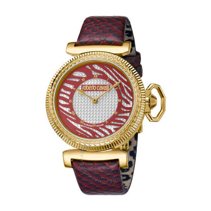 ساعة روبرتو كافالي النسائية بمينا فضي