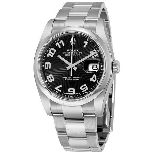 Rolex, Datejust 36 Black Concentric Circle Dial Stainless Steel Oyster Bracelet Automatic Men's Watch 116200BKCAO