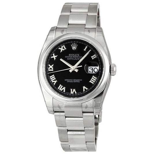 Rolex, Datejust 36 Black Dial Stainless Steel Oyster Bracelet Automatic Men's Watch 116200BKRO