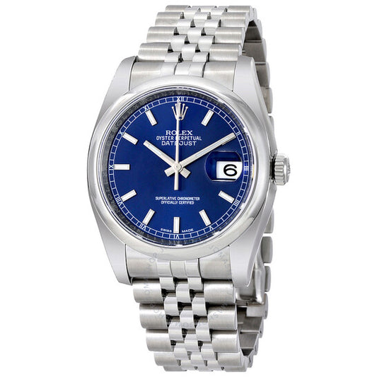 Rolex, Datejust 36 Blue Dial Stainless Steel Jubilee Bracelet Automatic Men's Watch 116200BLSJ