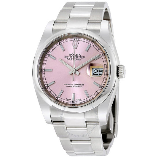 Rolex, Datejust 36 Pink Dial Stainless Steel Oyster Bracelet Automatic Men's Watch