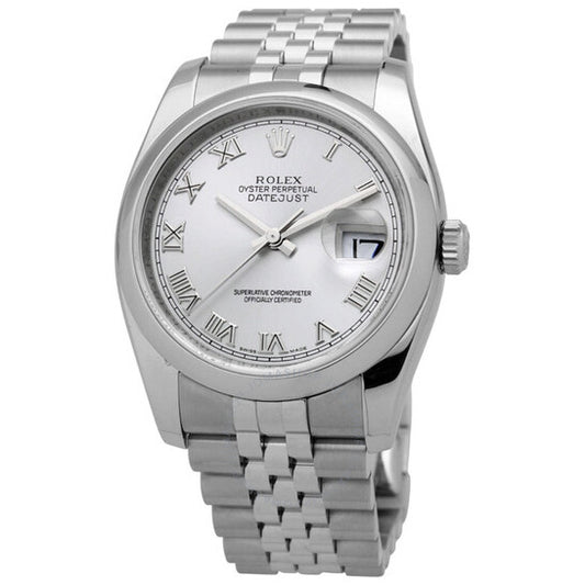 Rolex, Datejust 36 Rhodium Dial Stainless Steel Jubilee Bracelet Automatic Men's Watch