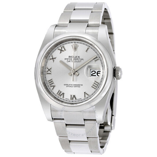 Rolex, Datejust 36 Rhodium Dial Stainless Steel Oyster Bracelet Automatic Men's Watch