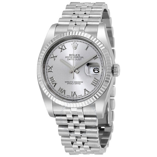 Rolex, Datejust 36 Rhodium Dial Steel and 18K White Gold Men's Watch